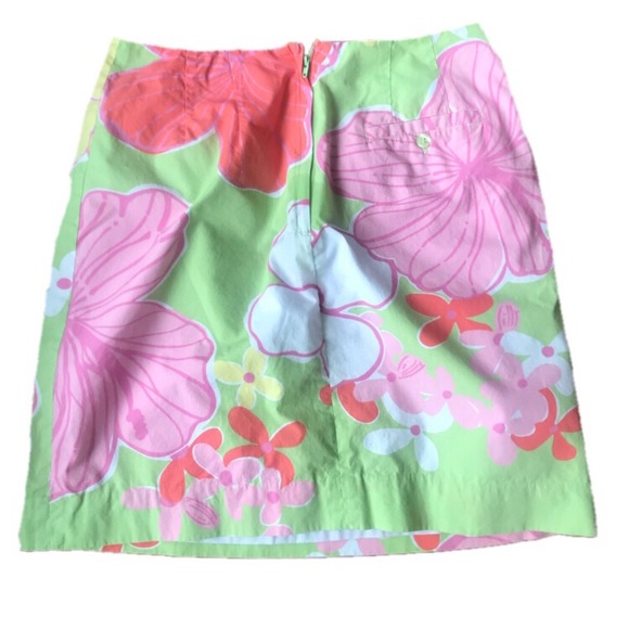 Vintage Lilly Pulitzer floral patterned skirt SZ 4 - Picture 2 of 6